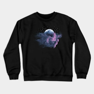 Sky space clouds moon Crewneck Sweatshirt